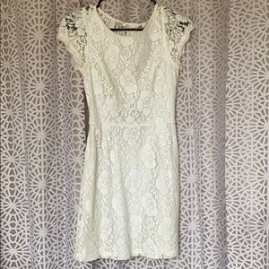 White lace keyhole dress